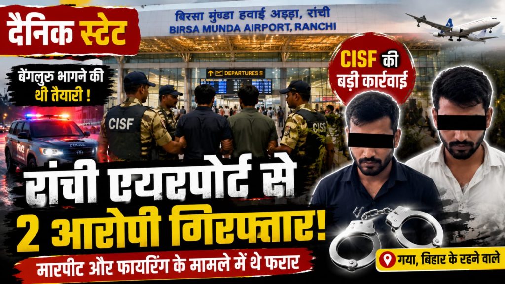 रांची एयरपोर्ट से धराए फरार आरोपी! कौन हैं अरशद रेहान और मो. शाहबाज आलम, जिनकी तलाश में थी पुलिस? बेंगलुरु भागने से पहले धराए आरोपी! रांची एयरपोर्ट पर CISF की बड़ी कार्रवाई